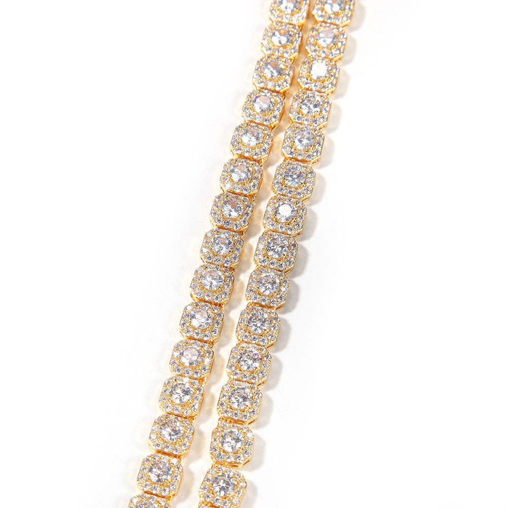 9mm Hip-Hop Style Square Zircon Bracelet