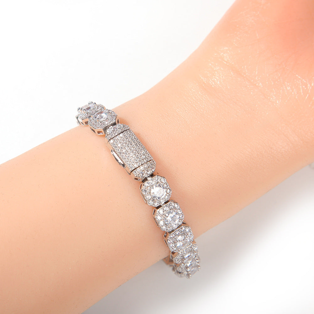 9mm Hip-Hop Style Square Zircon Bracelet