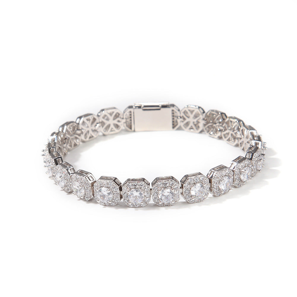 9mm Hip-Hop Style Square Zircon Bracelet
