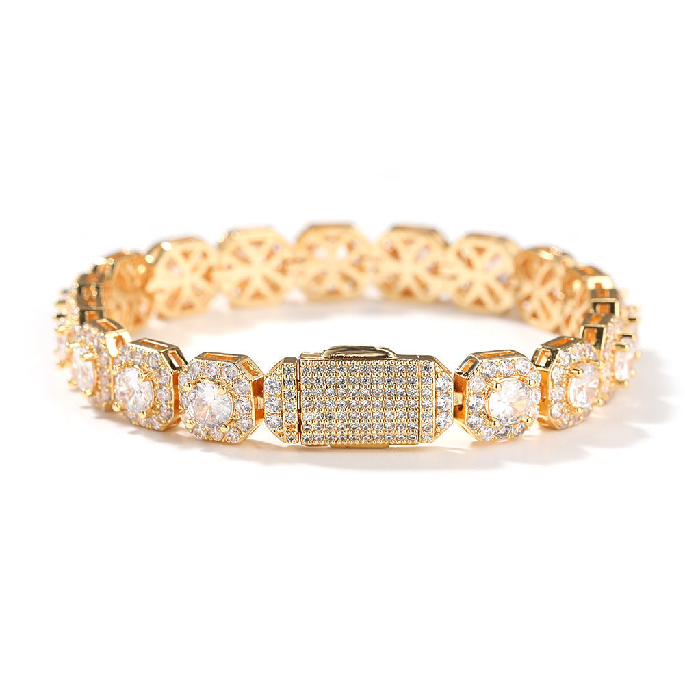 9mm Hip-Hop Style Square Zircon Bracelet