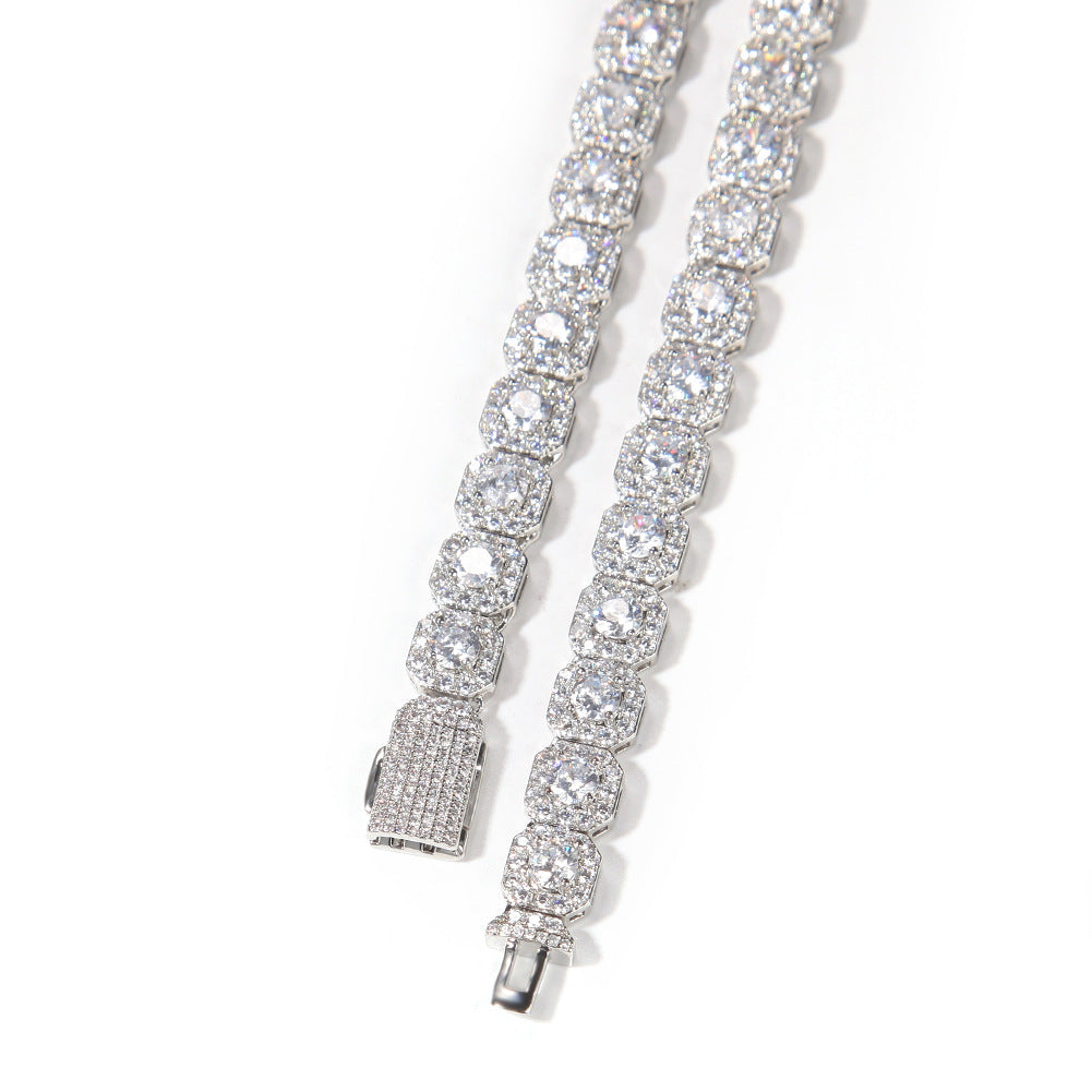 9mm Hip-Hop Style Square Zircon Bracelet